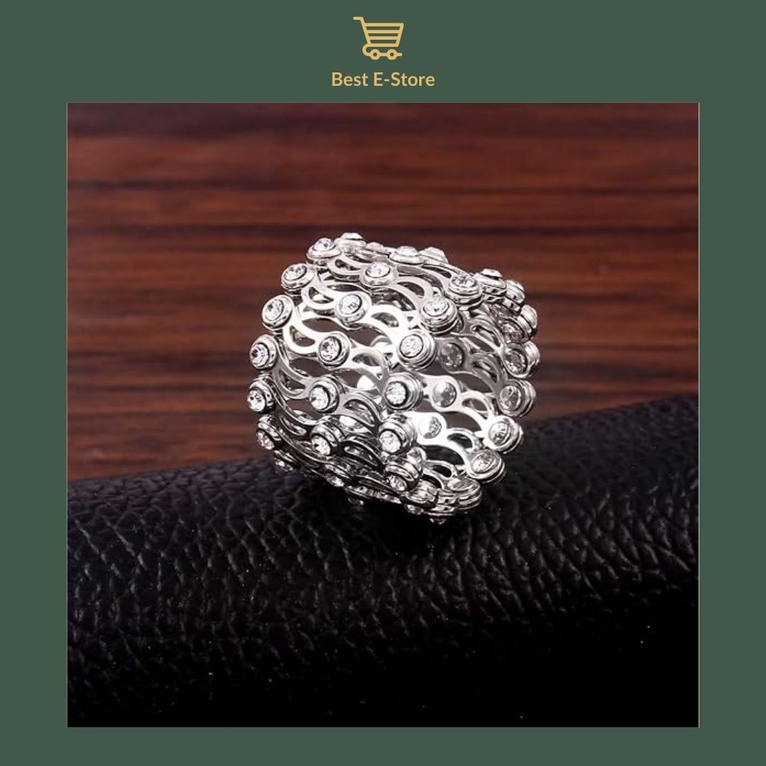 🎁 El regalo perfecto: Anillo brazalete convertible circonitas brillantes Glamour 💎