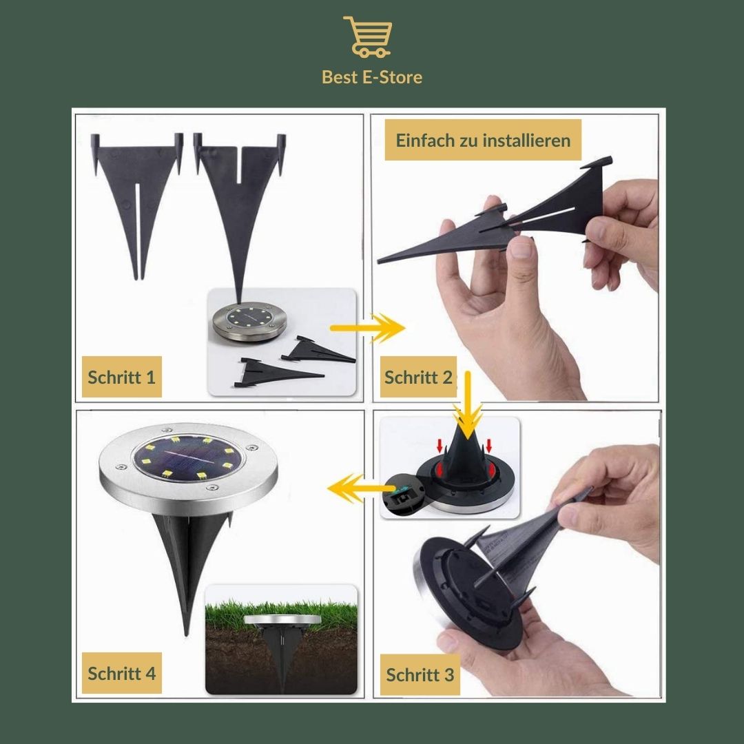 Neue wasserdichte solarbetriebene Gartenleuchten