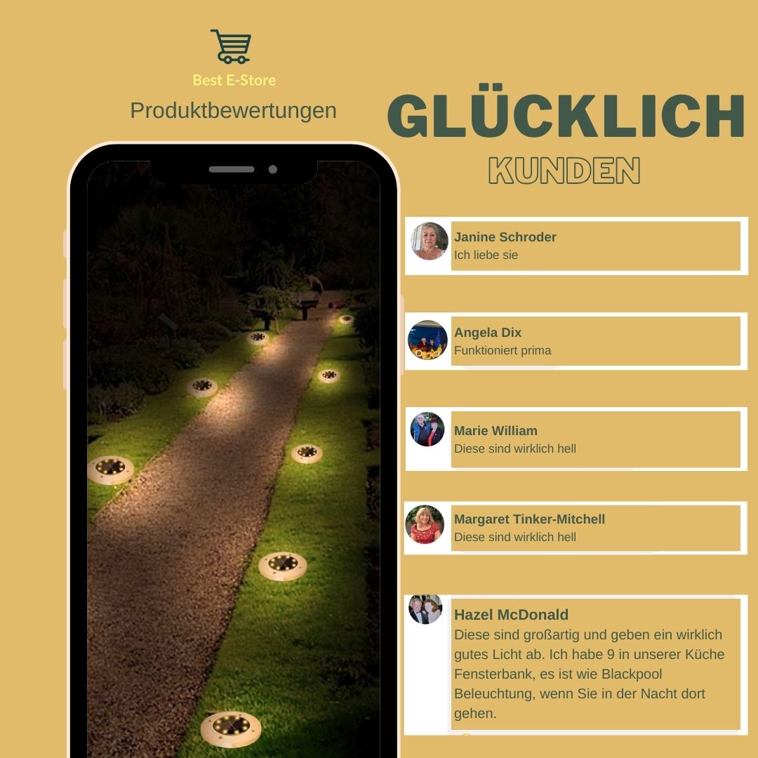 Neue wasserdichte solarbetriebene Gartenleuchten