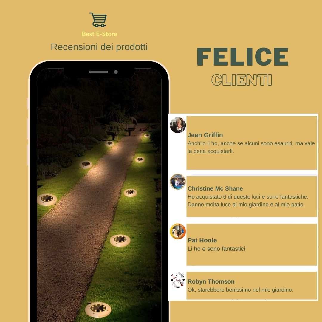 Nuove luci solari impermeabili da giardino