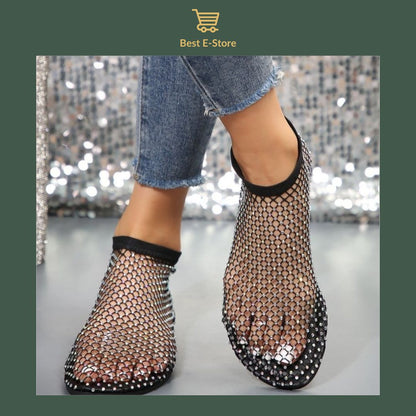🔥 Chic & Comfy: Breathable Mesh Flats That Shine with Every Step 💃✨
