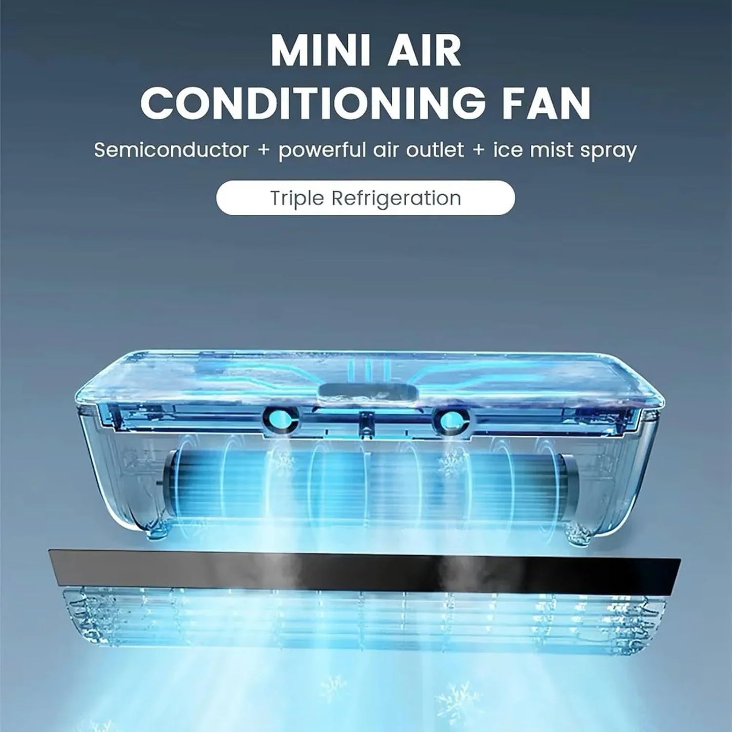 Portable Rechargeable Wall Mounted Air Conditioner Fan No Drilling