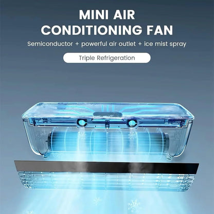 Portable Rechargeable Wall Mounted Air Conditioner Fan No Drilling