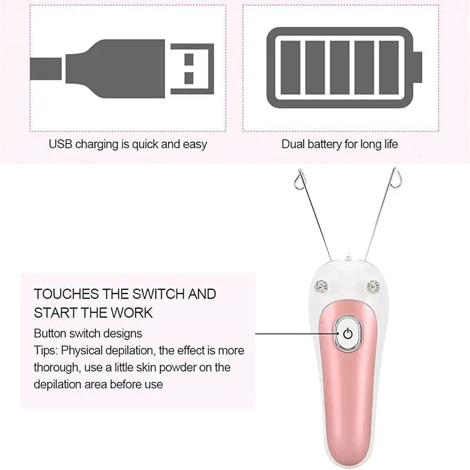 Hair Remover Electric Threading Device For Face & Body