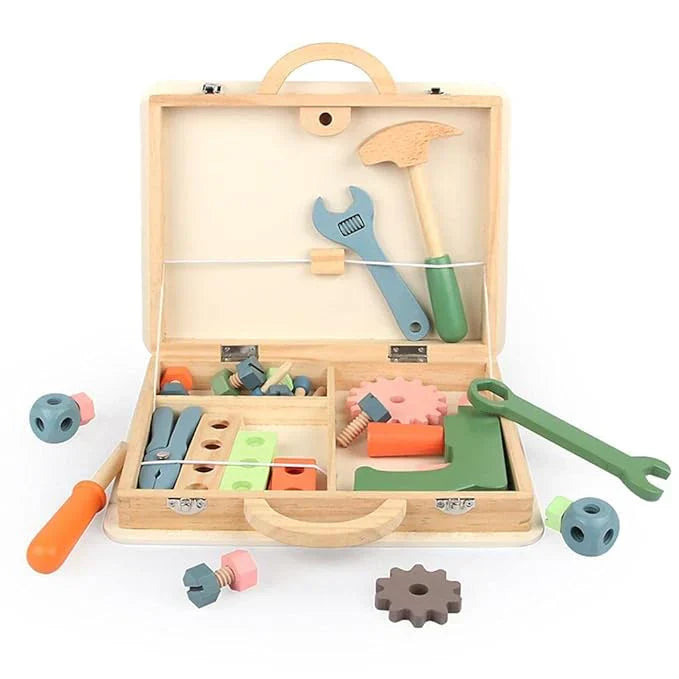 Kids Wooden Toolbox Toy Set ©