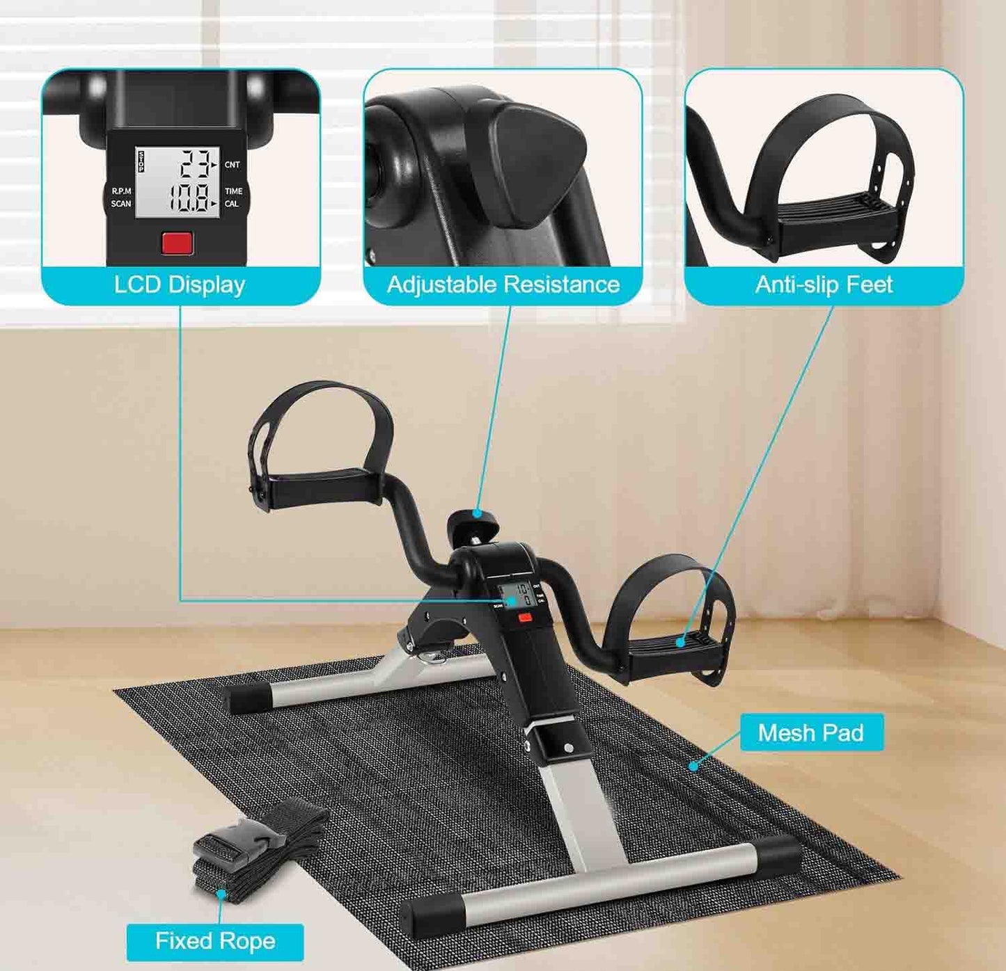 Portable Folding Pedal Exerciser Machine